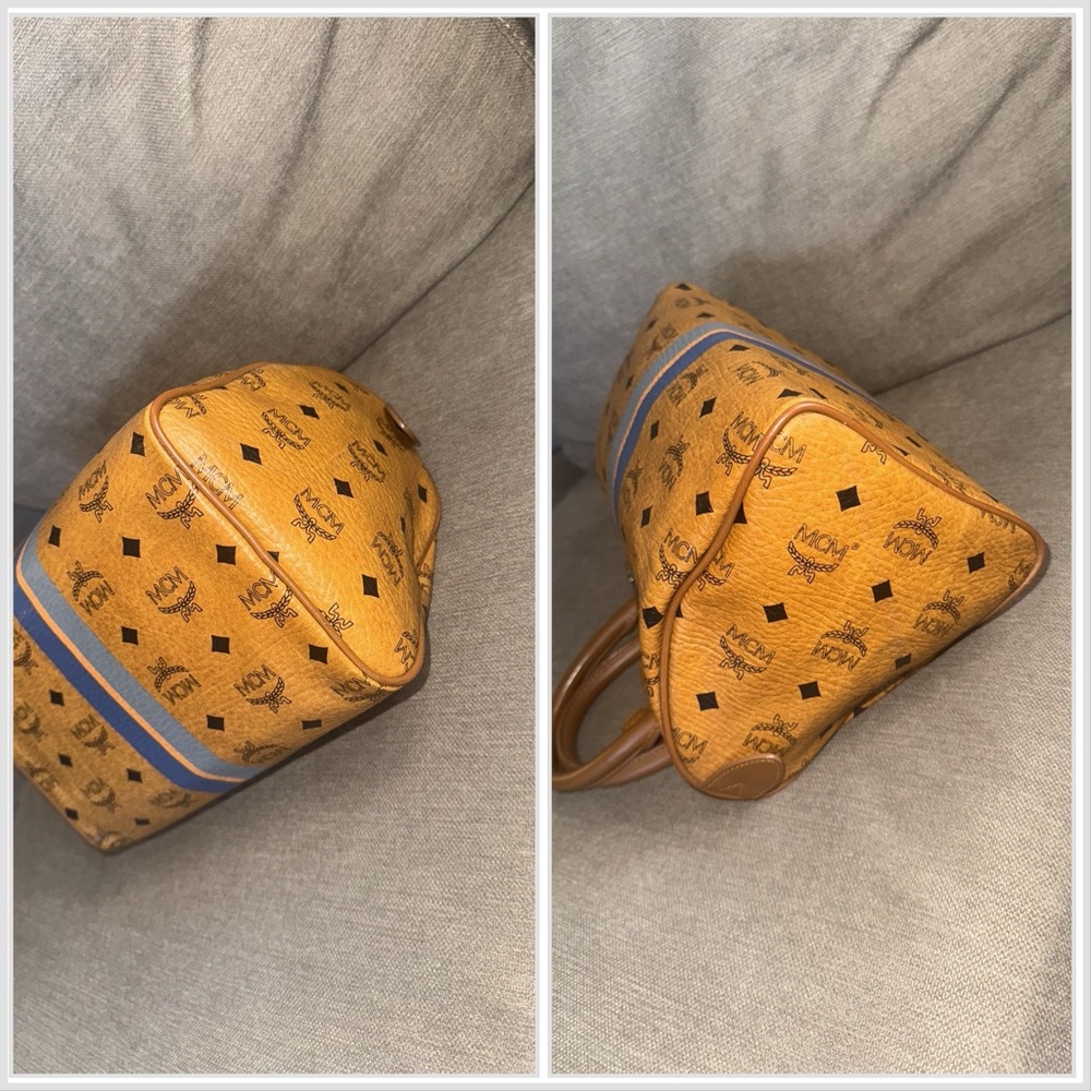 MCM Cognac Boston Bag with Dog Bone Charms - Picture 8 of 11